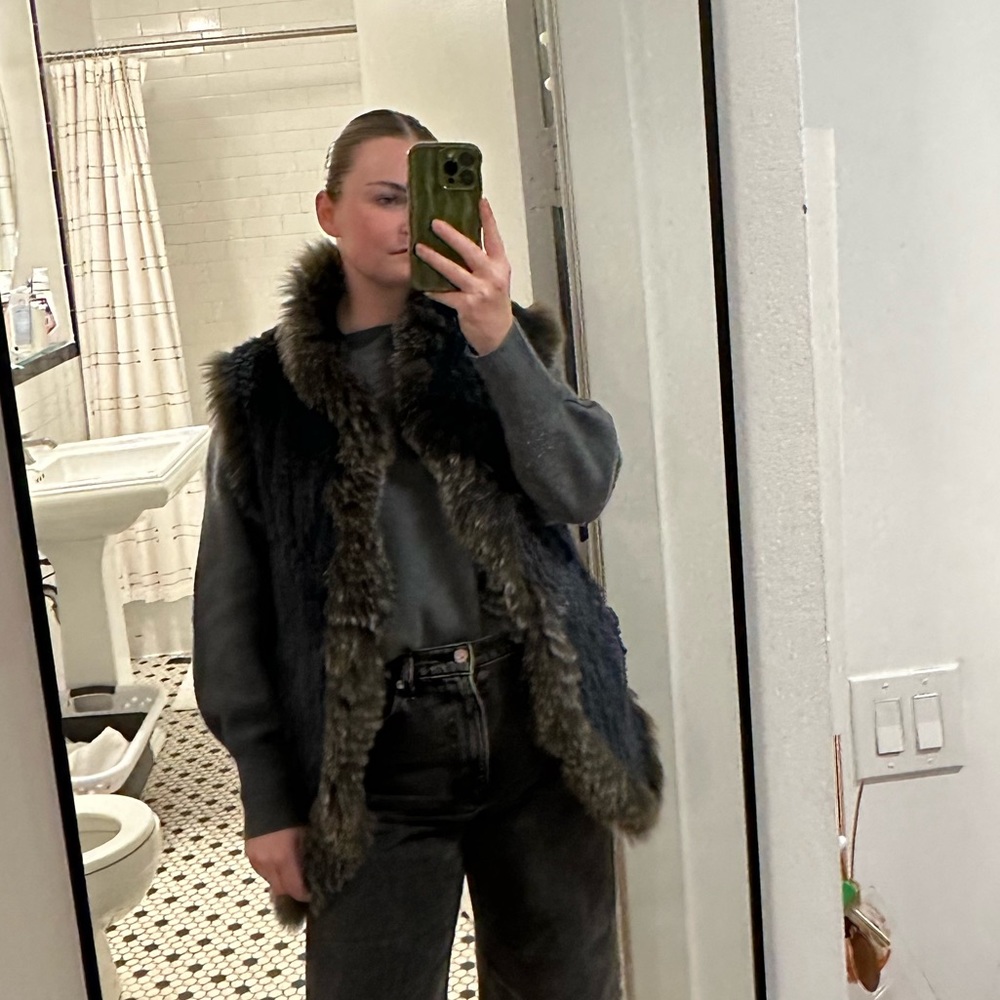 Saks Fifth Ave Rabbit & Fox Fur Vest